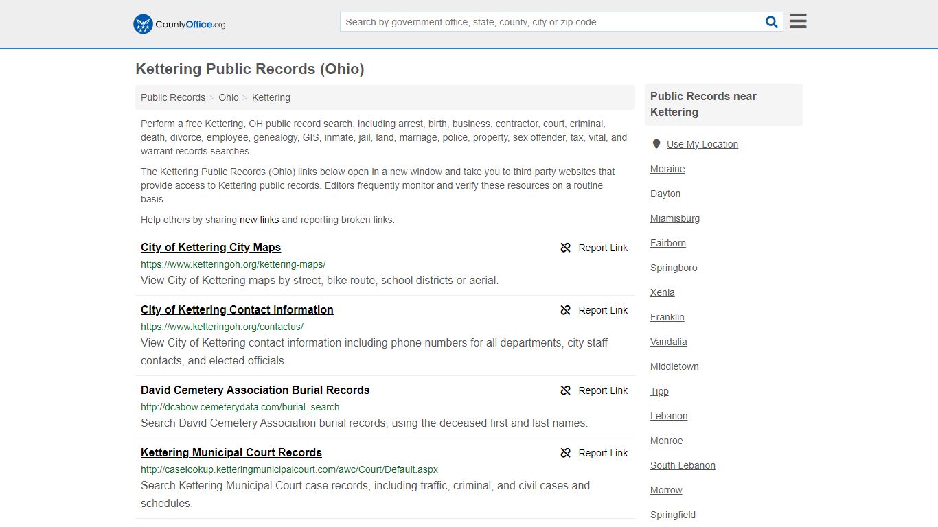 Public Records - Kettering, OH (Business, Criminal, GIS, Property ...
